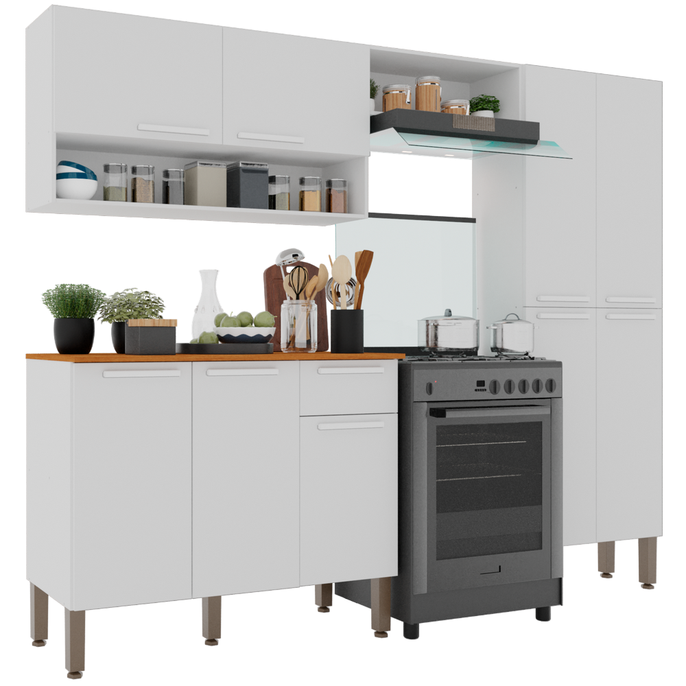 Cozinha Completa com Balcão Madri Branco - SALLÊTO - Imagem 5