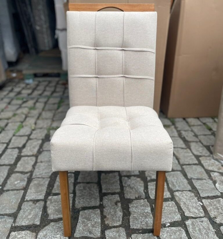 Mesa Liz 160 (Tampo 40 mm) Cinamomo/Off White com 6 Cadeiras Sophia Linho Bege 200 – VALDEMÓVEIS + WM DECOR - Imagem 2