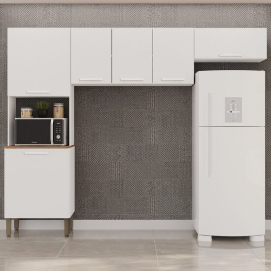 Cozinha 3 Peças (S/Balcão) New Valência Branco - SALLÊTO