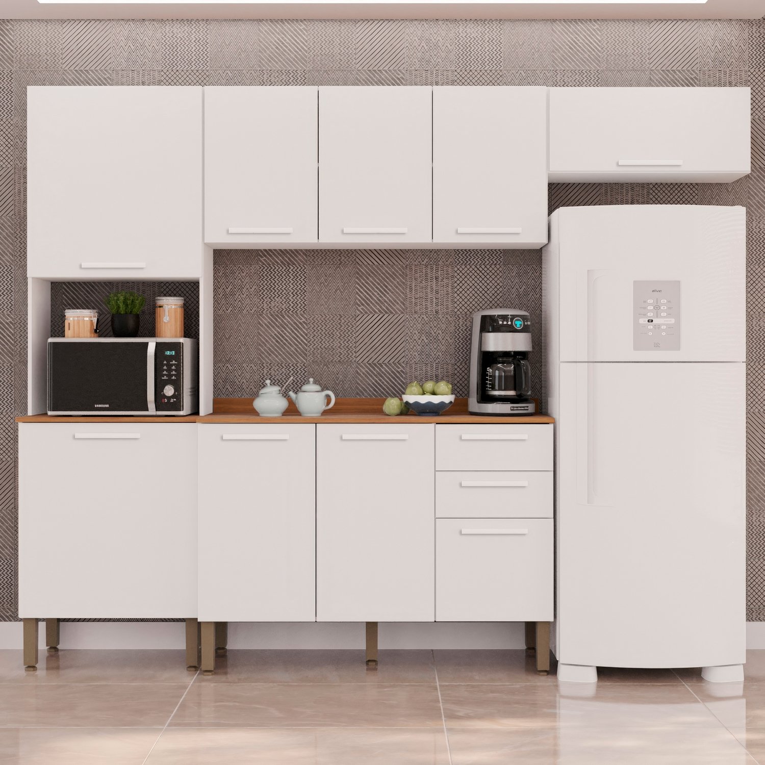Cozinha Completa New Valência Branco - SALLÊTO