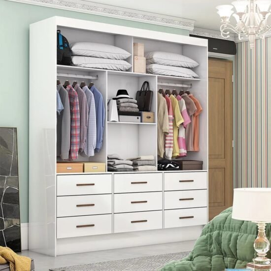 Alternative view of Guarda-Roupa 3 Portas Sevilha (Com espelho) 1,62 m Branco – CARIOCA MOVEIS