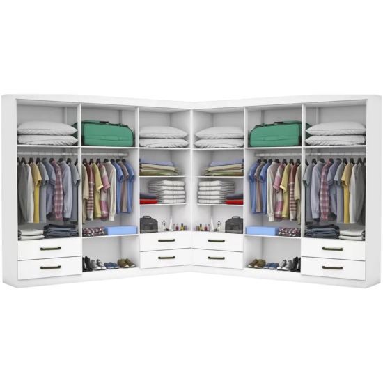 Alternative view of Closet Hércules 1,77 m x 1, 77 m Branco – CARIOCA MÓVEIS