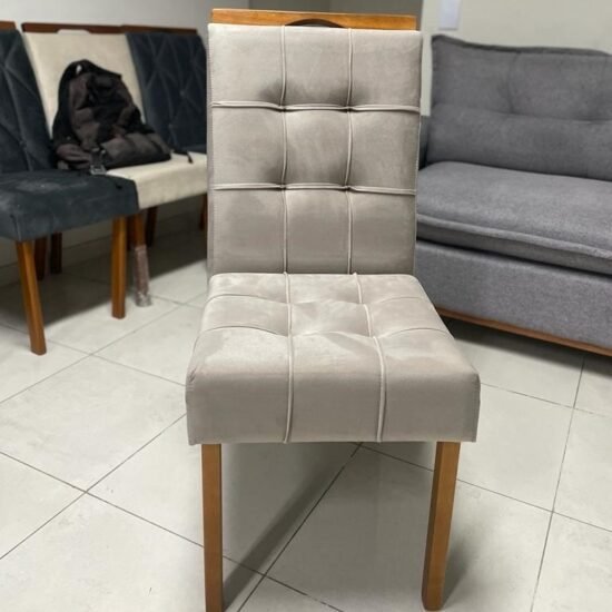 Alternative view of Mesa Pedro 90 Mel/Off White com 4 Cadeiras Sophia Veludo Bege – ART ASSENTOS + WM DECOR