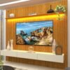 Home até 85″ Nobre Ripado 230(Com Nicho) Naturale/Off White – GELIUS