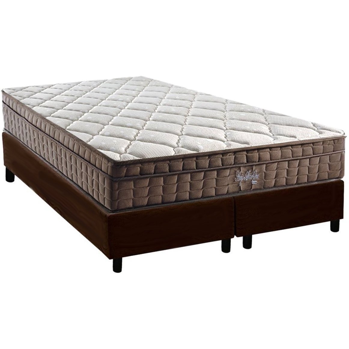 Colchão Queen Star One D28/AG D70 + Base Box Simples Corino Marrom – ANJOS COLCHÕES + ALTO NÍVEL CAMAS E COLCHÕES - Imagem 2