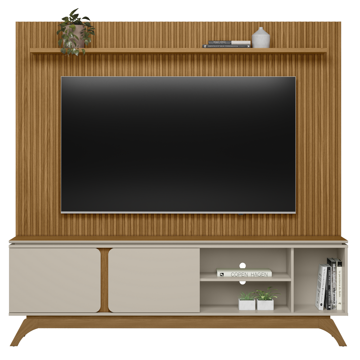 Painel até 75″ Gênova 2.0 Nature + Rack Istambul Nature/Off White – LINEA BRASIL - Imagem 6