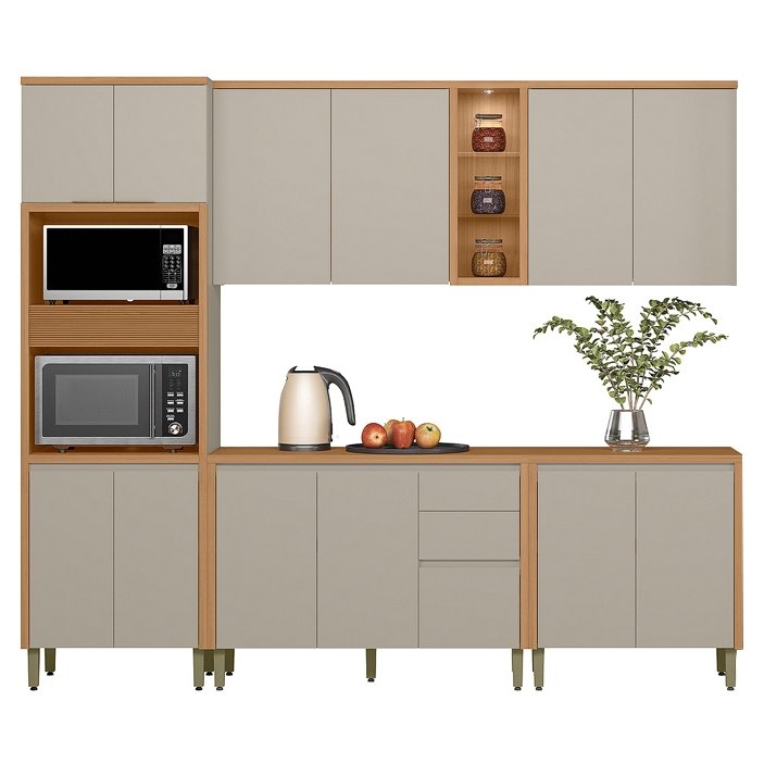 Cozinha 5 Peças Allure Jequitibá/Gris Fosco – LINEA BRASIL - Imagem 3
