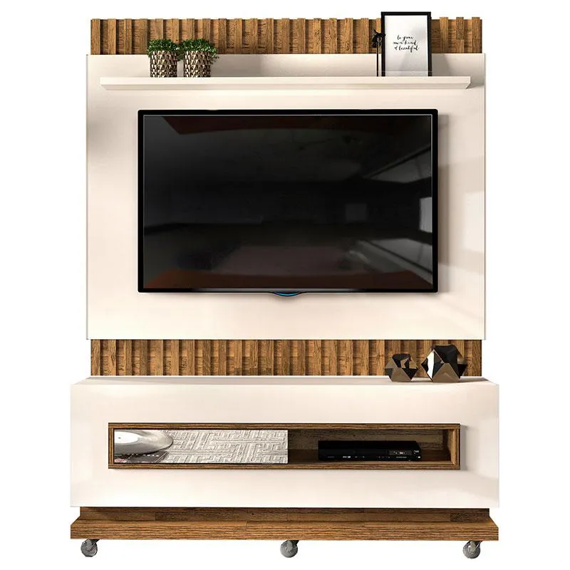 Painel + Bancada até 60" Vitti Off White/Demolição - DJ MÓVEIS - Imagem 3