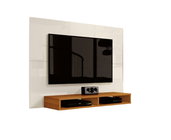 Alternative view of Painel até 43″ Fox New Off White/Cedro – EDN MÓVEIS