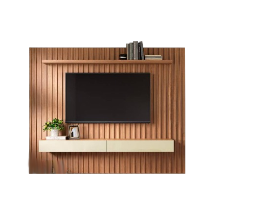 Alternative view of Painel Suspenso até 65" TB182L Off White/Freijó - DALLA COSTA