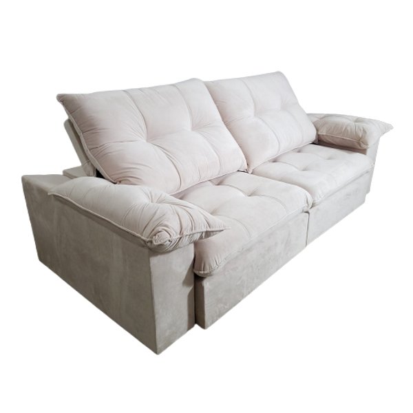 Sofá Retrátil e Reclinável México 2,50 m Bege – LEO DECOR (PROMOÇÃO - LEVE AVARIA) - Imagem 2