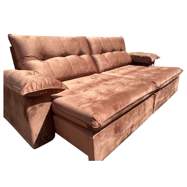 Sofá Retrátil e Reclinável México 290 Caramelo - LEO DECOR(PROMOÇÃO)