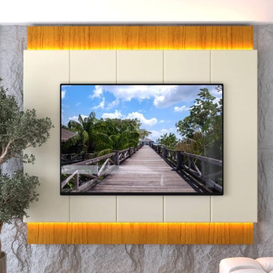 Painel ate 85" Magnifico Naturale/Off White - GELIUS