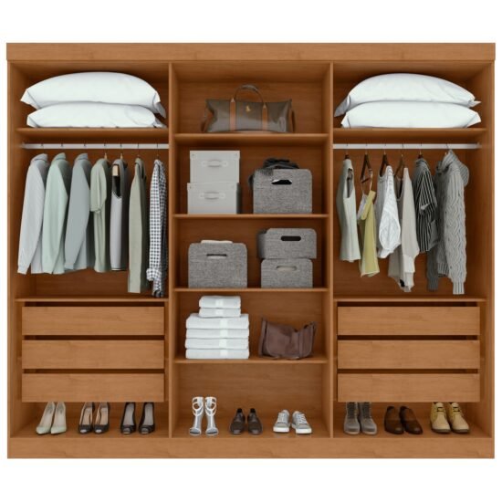 Alternative view of Guarda-Roupa 6 Portas Bertha Amêndoa Clean/Off White – LOPAS