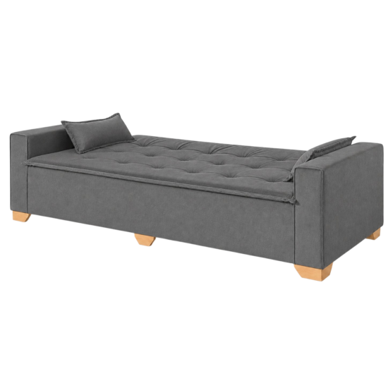 Alternative view of Sofá Cama Canadá 2,18 m Veludo Cinza 195 - TOP ESTOFADOS