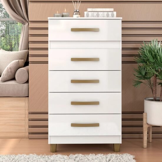 Cômoda 5 Gavetas Malta CO250 Branco - FELLICCI