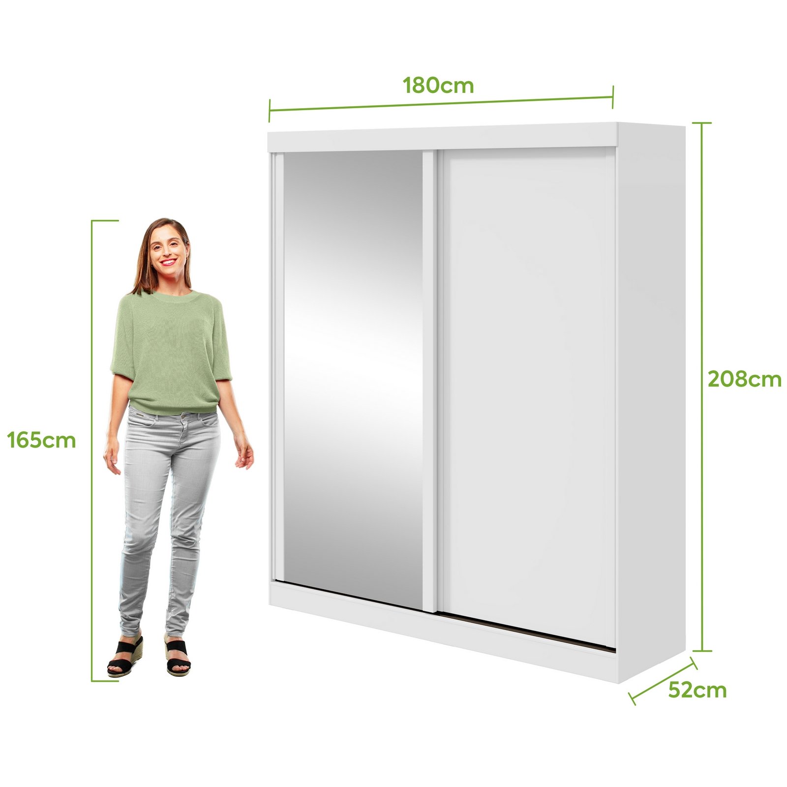 Guarda-Roupa 2 Portas Zeine 1,80 m Branco - LOPAS - Imagem 5