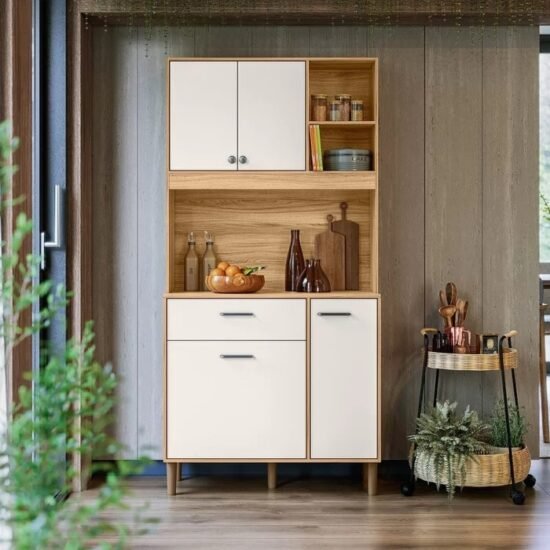 Kit Cozinha Erva Doce 90 Freijó/Off White Cristal - NICIOLI