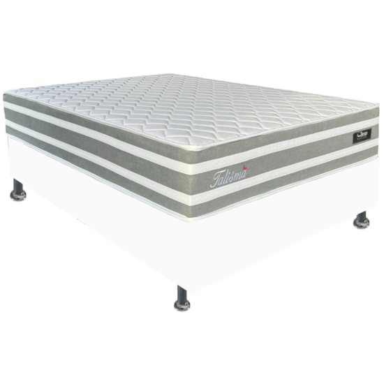 Alternative view of Colchão Casal Talismã 30 cm D28 Molas Ensacadas + Base Simples Corino Branco – DESIGN + BIOSTAR