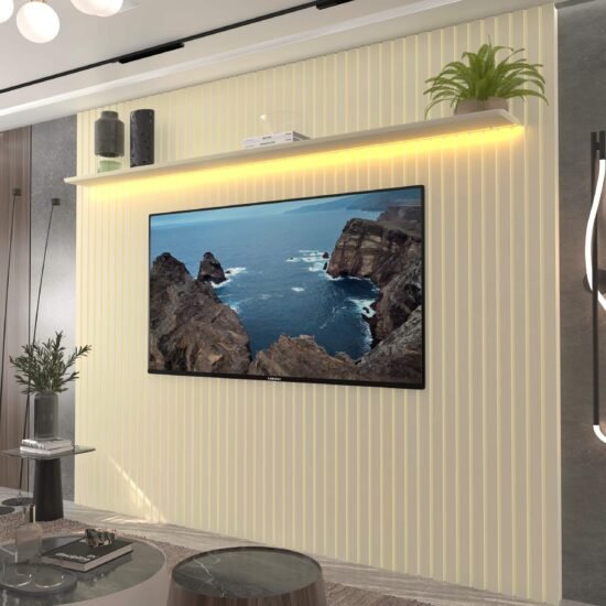Alternative view of Painel ate 85" Nobre Ripado 230 Off White - GELIUS