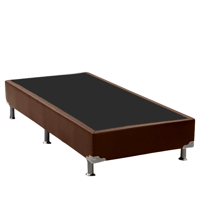 Base Box Solteiro Simples Corino Marrom - ALTO NIVEL CAMAS E COLCHOES - Imagem 2