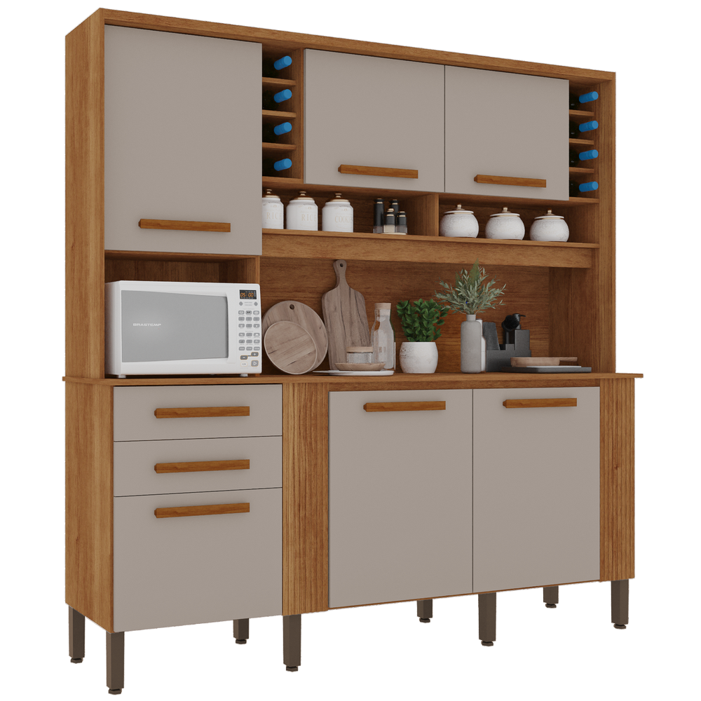 Kit de Cozinha Catar 2,00 m Cinamomo/Off White - SALLETO - Imagem 3