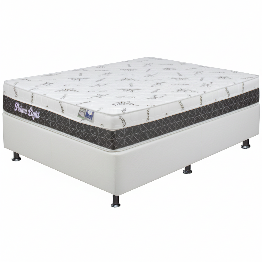 Colchão Casal Prime Light 26 cm D28 Molas Ensacadas + Base Simples Corino Branco – ORTHOPRIME + BIOSTAR - Imagem 2