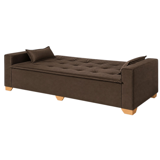 Alternative view of Sofá Cama Canadá 2,18 m Veludo Marrom 193 - TOP ESTOFADOS