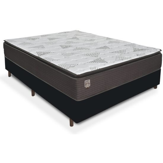 Alternative view of Colchão Casal Ravena 33 cm D26 Molas Ensacadas + Base Simples Corino Preto – UMAFLEX + BIOSTAR