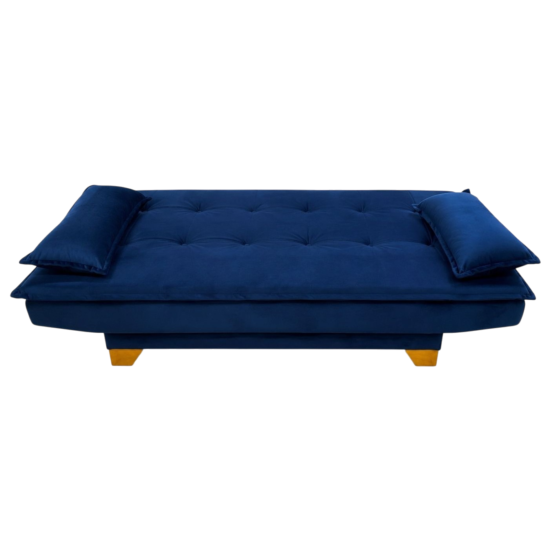 Alternative view of Sofá Cama Veneza 1,88 m Veludo Azul 185 - TOP ESTOFADOS