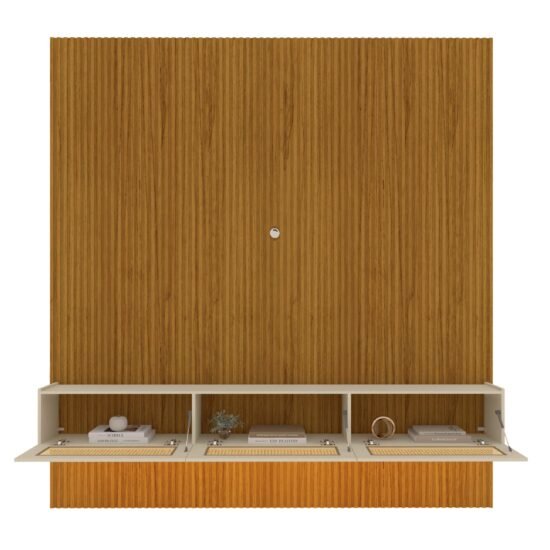 Alternative view of Home Suspenso até 85" Supremo Ripado 218 Naturale com Nicho Native Off White - GELIUS