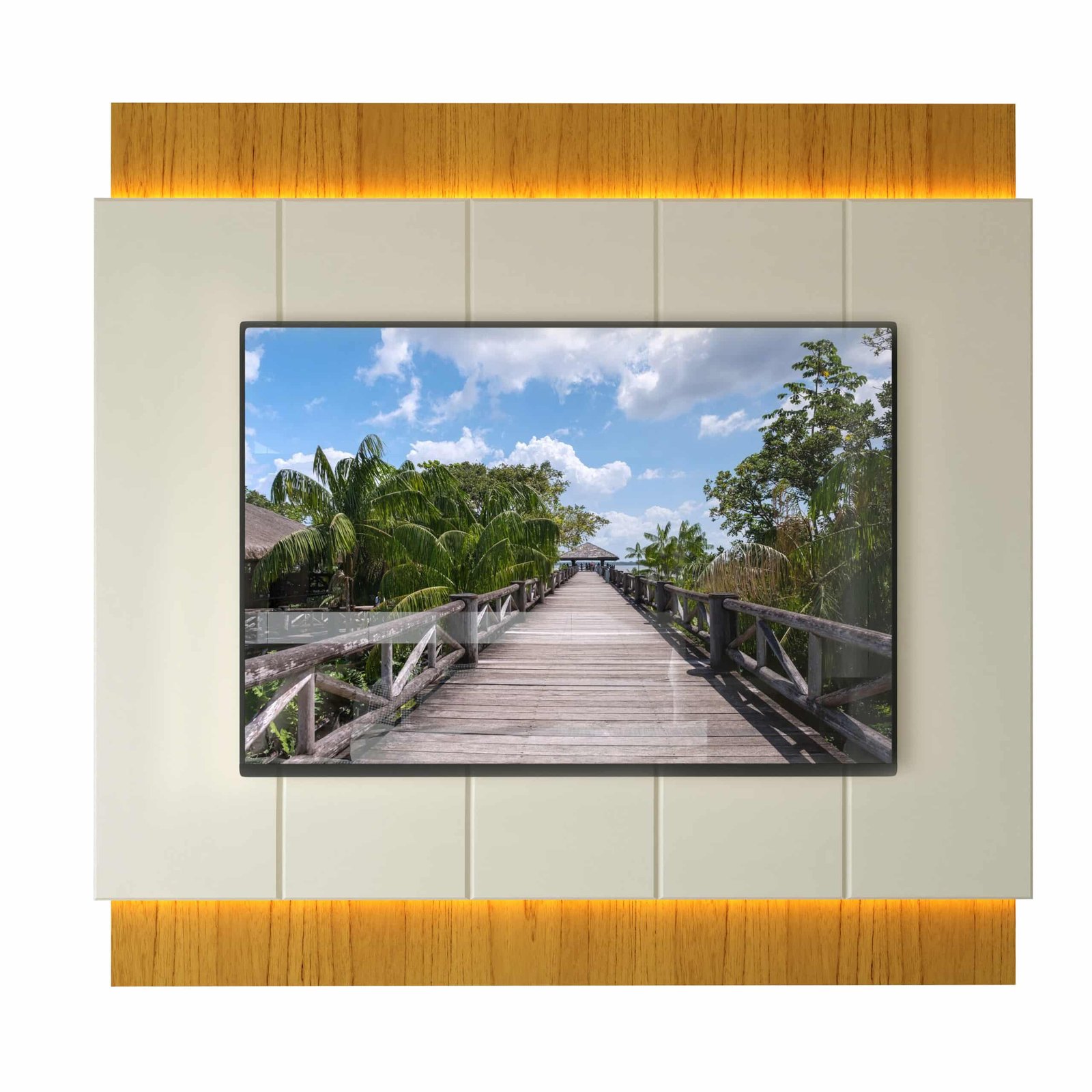 Painel ate 85" Magnifico Naturale/Off White - GELIUS - Imagem 4