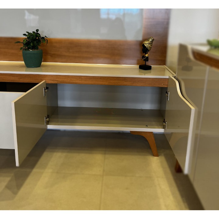 Painel + Rack até 65" Atenas 2.2 Off White/Naturale - MAVAULAR - Imagem 8