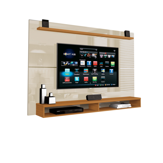 Alternative view of Painel até 65" Maxi Off White/Cedro - EDN MÓVEIS