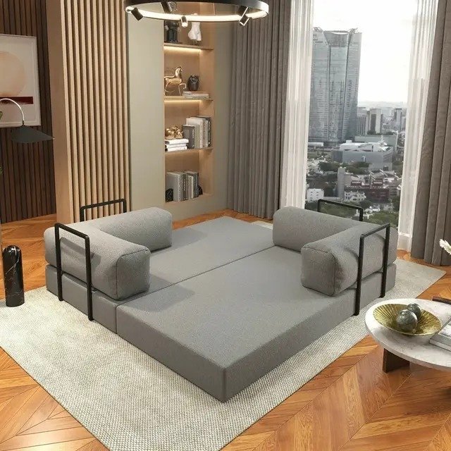 Sofá Cama Light 1,80 m (Expansível) Bouclé Cinza Grafite 10 – PLUFF SOFÁ NA CAIXA - Imagem 2