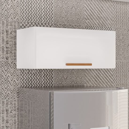 Armário Aéreo Geladeira New Valência Branco/Cinamomo - SALLÊTO