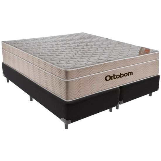 Alternative view of Colchão Queen Airtech Springpocket 25 cm D26 Molas Ensacadas + Base Simples Corino Preto – ORTOBOM + BIOSTAR