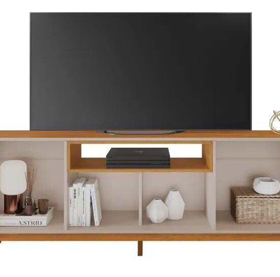 Alternative view of Rack até 70" Oslo Off White/Cinamomo - JCM MOVELARIA