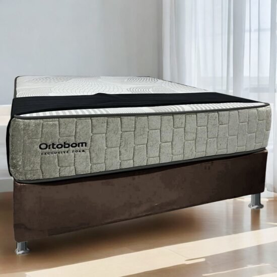 Alternative view of Colchão Casal Exclusive Foam 30 cm HR 33 + Base Simples Corino Marrom – ORTOBOM + ALTO NÍVEL