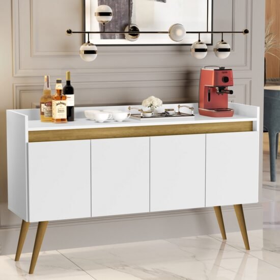 Alternative view of Buffet 4 Portas Gold Branco/Mel/Branco - MOVEIS PRIMUS