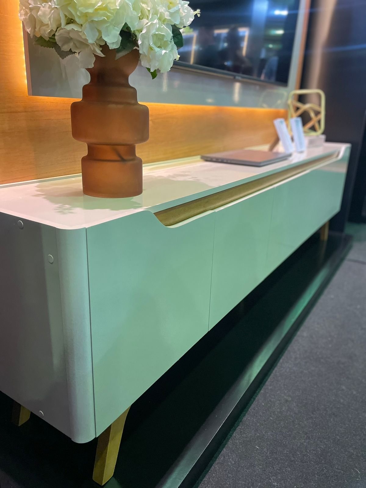 Painel + Rack até 65" Atenas 2.2 Off White/Naturale - MAVAULAR - Imagem 7