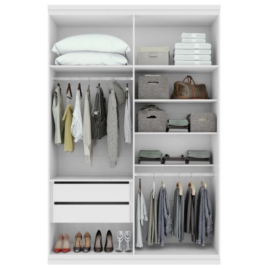 Alternative view of Guarda-Roupa 4 Portas Alonzo 1,54 m Branco - LOPAS