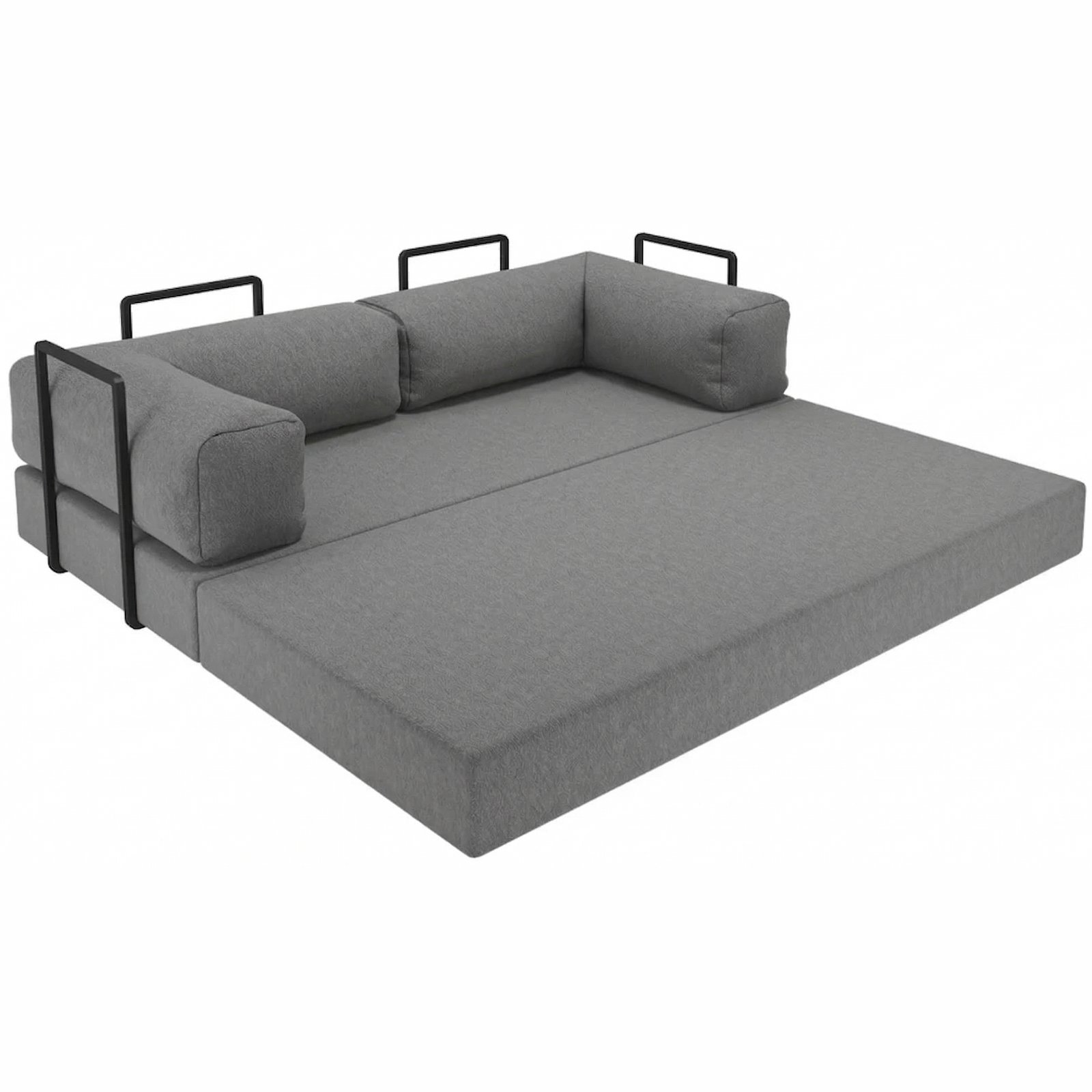 Sofá Cama Light 1,80 m (Expansível) Bouclé Cinza Grafite 10 – PLUFF SOFÁ NA CAIXA - Imagem 8