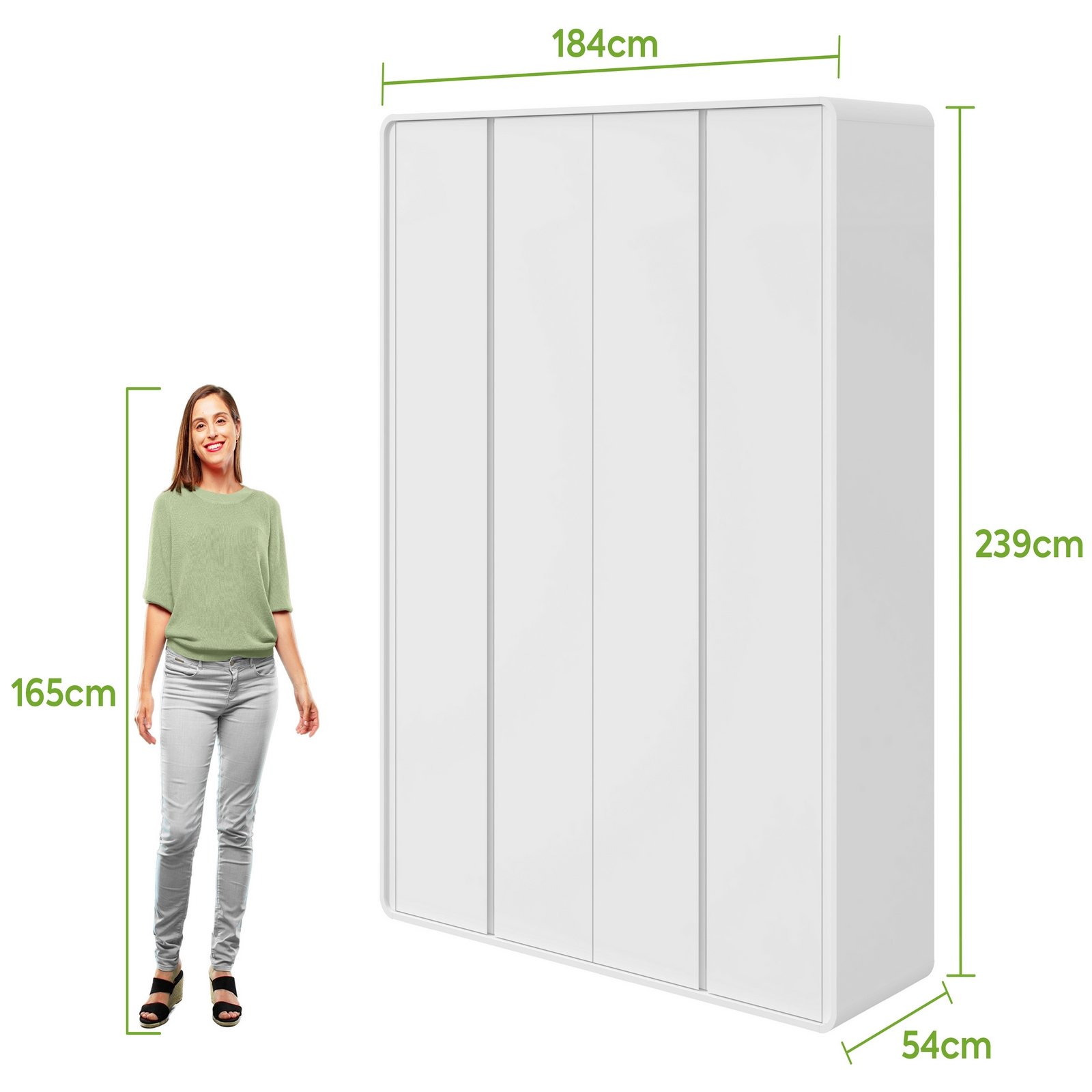 Guarda-Roupa 4 Portas Loop 1,84 m Branco - LOPAS - Imagem 5