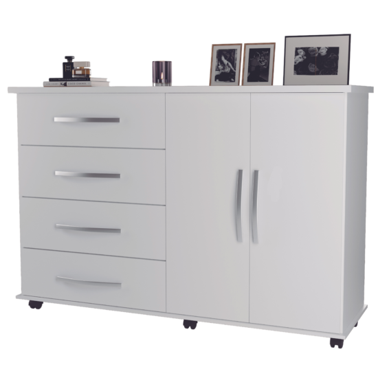 Alternative view of Cômoda 4 Gavetas com Sapateira Dupla Bali Branco - MÓVEIS PRIMUS