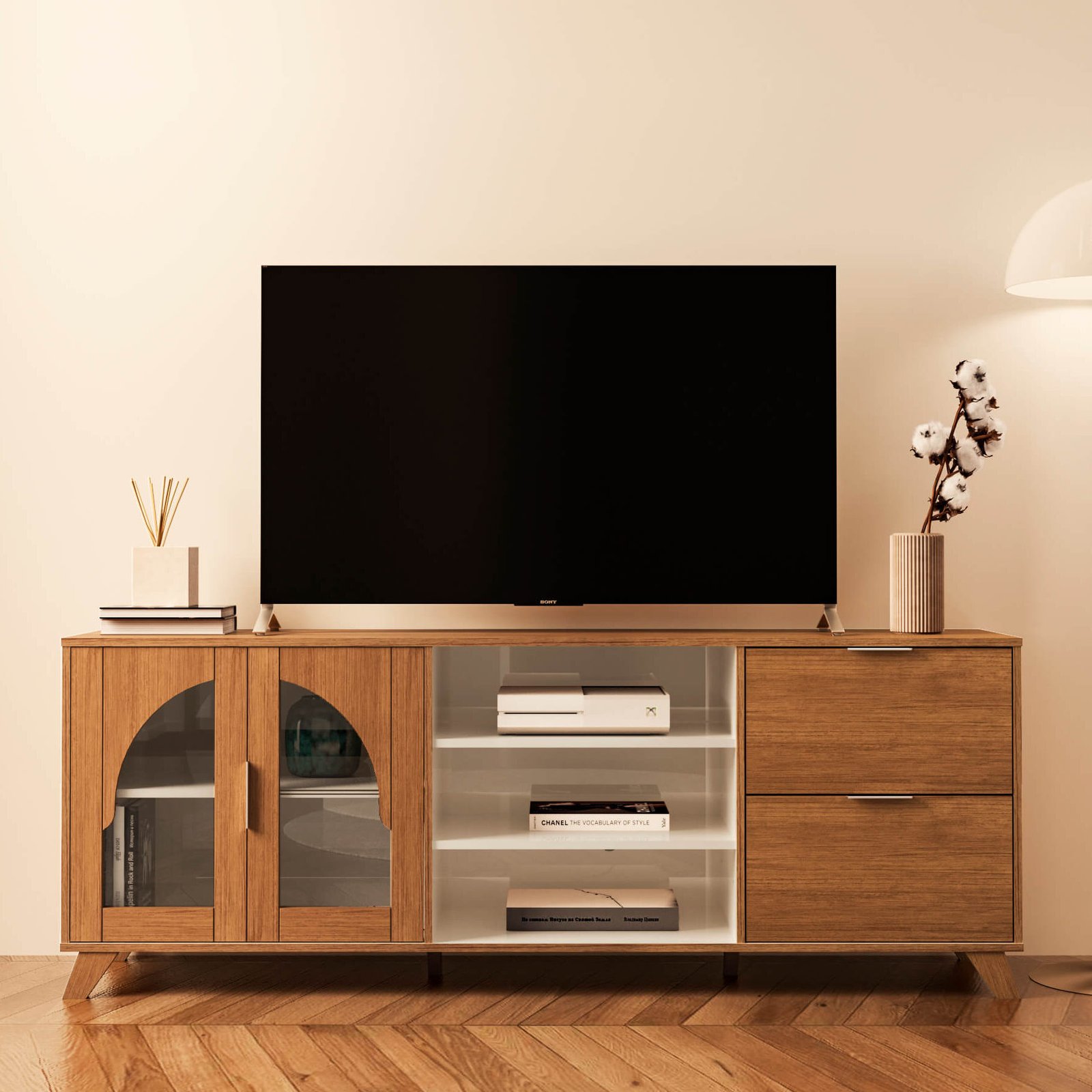 Rack até 75" Murano Cinamomo/Off White - ARTELY
