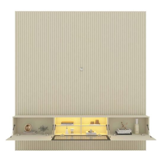 Alternative view of Home Suspenso até 85" Supremo Ripado 218 Off White com Nicho Luminare Off White - GELIUS