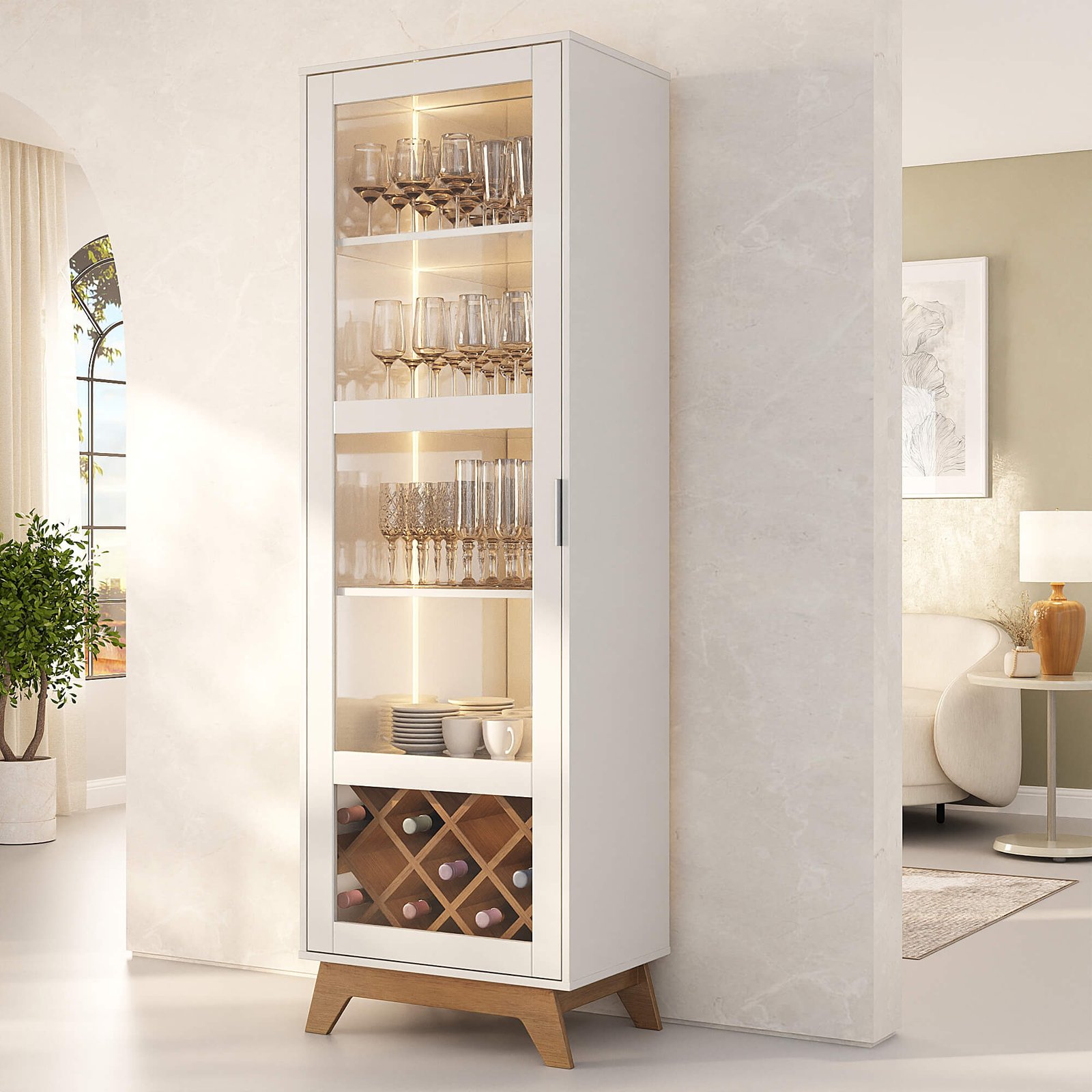 Cristaleira Mirage Cinamomo/Off White - ARTELY - Imagem 3