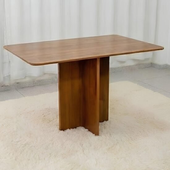 Mesa Salinas 120 (Tampo Londres s/ vidro) Cinamomo - CEL MOVEIS