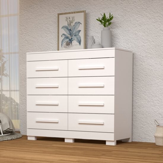 Cômoda 8 Gavetas Nalu Branco - ACP MÓVEIS